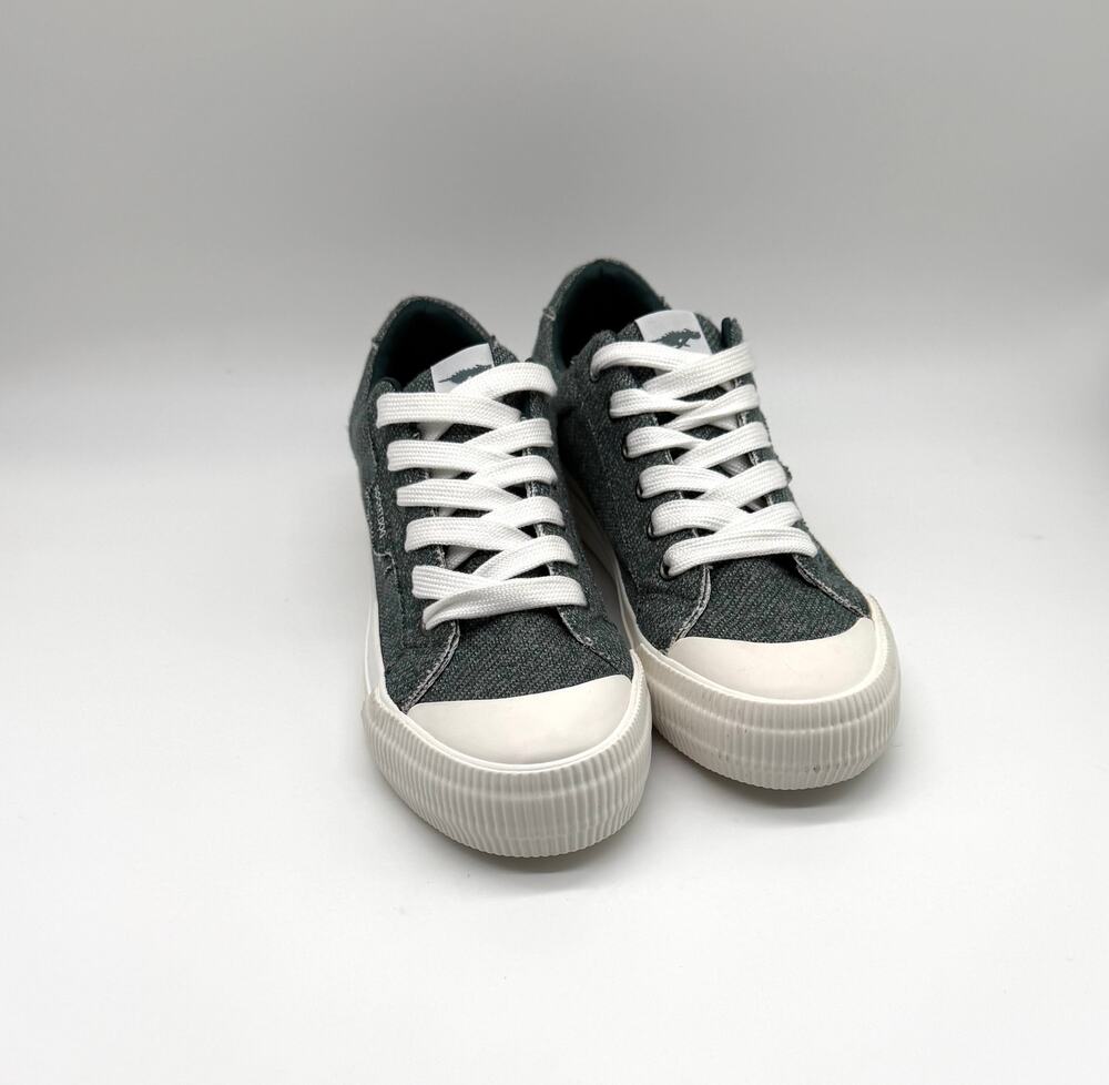Rocket Dog Olive Gray Canvas Platform Sneakers Plush Foam Lace Up Shoes US 9